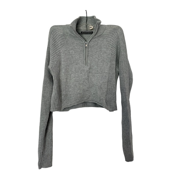 Brandy Melville Sweaters - Brandy Melville Gray Zip-Up Sweater